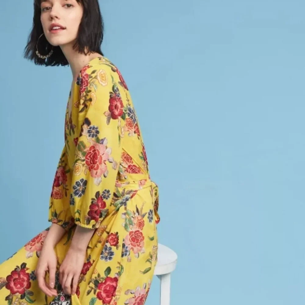 Farm Rio Sunlit Floral Maxi Dress XS $250 - Picture 8 of 12